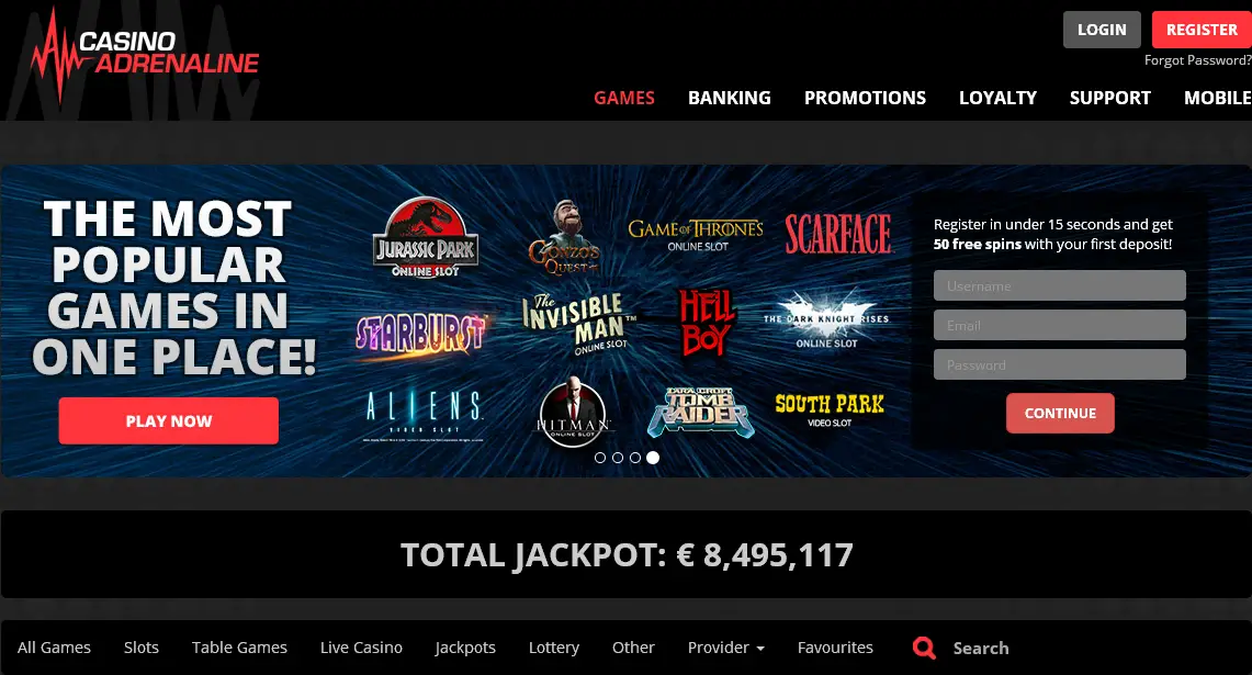 Casino Adrenaline Free Spins